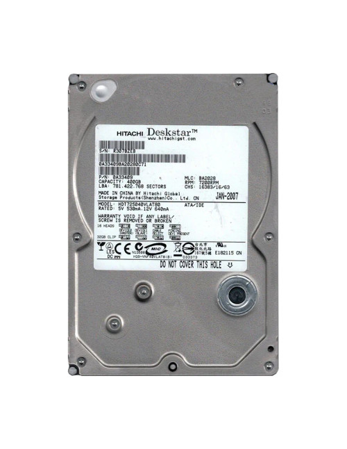 0A33409 - Hitachi 400GB 7200RPM IDE ATA/133 3.5" HDD