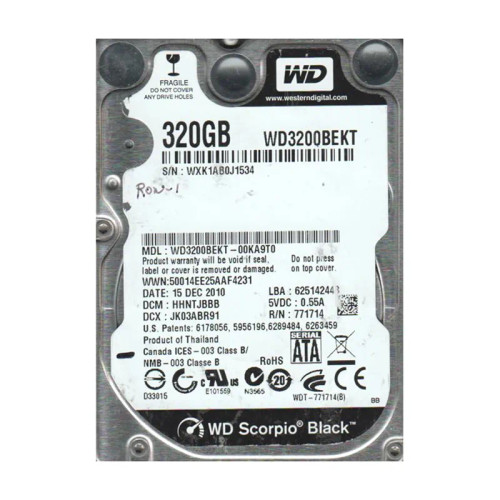 WD3200BEKT-00KA9T0 - Western Digital 320GB 7200RPM SATA 2.5-Inch HDD