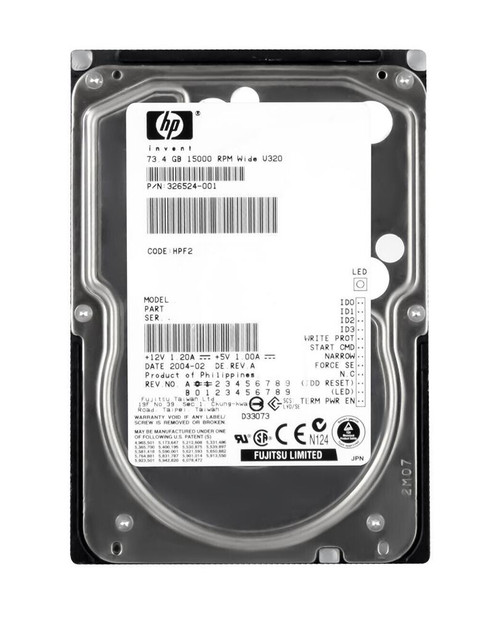 364328-001 - HP 72.8GB 15000RPM Ultra320 SCSI 3.5" HDD