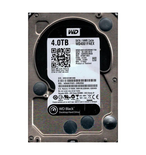 WD4001FAEX-00MJRA0 - Western Digital 4TB 7200RPM SATA 6Gb/s 64MB 3.5" HDD