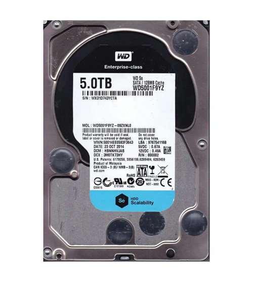 WD5001F9YZ - Western Digital 5TB 7200RPM SATA 128MB 3.5" HDD
