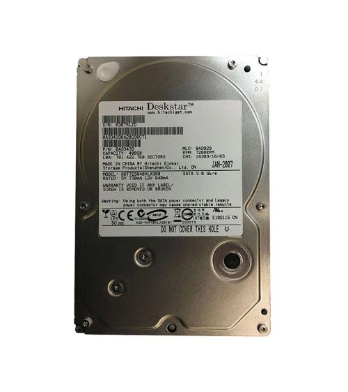 0A33439 - Hitachi 400GB 7200RPM SATA 3Gb/s 3.5" HDD