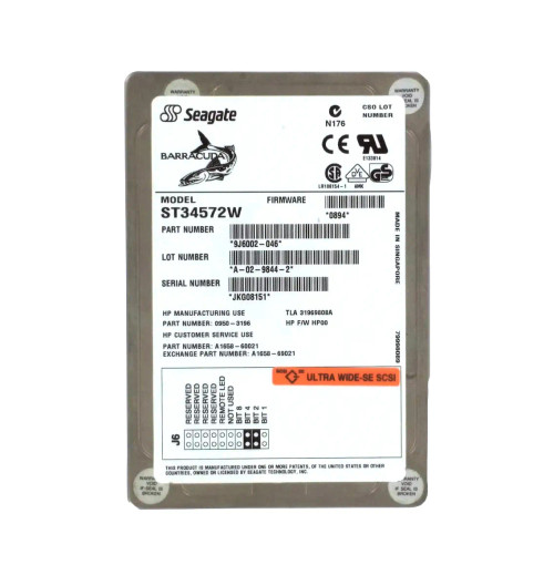 A1658-60021 - HP 4.3GB 7200RPM Ultra SCSI 68-Pin 3.5" HDD