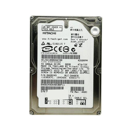 HEJ421080G9AT00 - HGST 80GB 4260RPM 2.5" IDE HDD