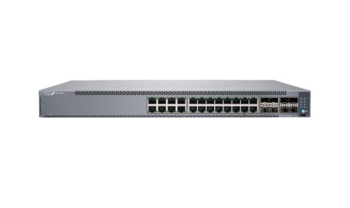 EX4100-24MP-CHAS - Juniper EX4100 Series EX4100-24MP 24 x Ports PoE 10/100/1000Base-T + 4 x 10GbE Uplink Ports + 4 x 25GbE Stacking/Uplink Ports Layer 3 Managed 1U Rack-mountable Gigabit Ethernet Network Switch