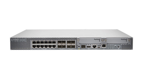 SRX1500-DC - Juniper SRX Series 12 x RJ-45 Ports 1000Base-T + 4 x SFP mini-GBIC Ports + 4 x SFP+ Ports Gigabit Ethernet Front-To-Back Airflow 1U Rack-mountable Network Services Gateway Security Appliance Firewall
