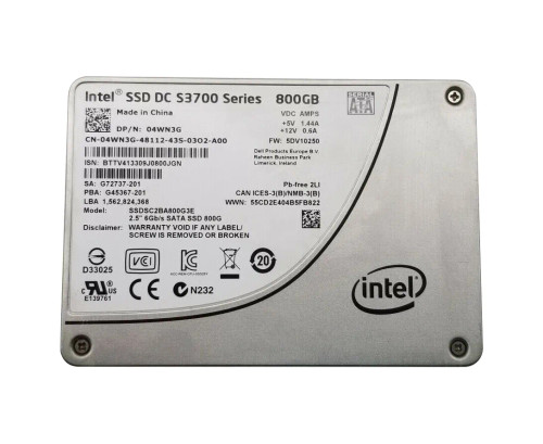 04WN3G - Dell 800GB SATA 6Gb/s 2.5" MLC SSD