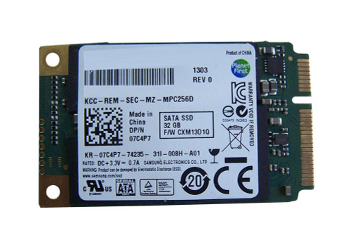 07C4P7 - Dell 32GB SATA 6Gb/s mSATA 1.8" SSD