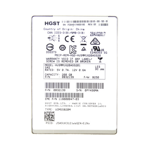 0B32139 - HGST 200GB SAS 12Gb/s 2.5" SSD