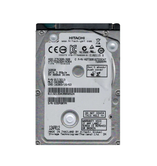 0J13213 - HGST 320GB 7200RPM SATA 3Gb/s 2.5" HDD
