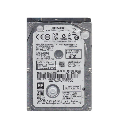 0J23475 - HGST 500GB 5400RPM SATA 8MB 2.5" HDD