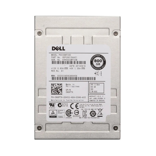 0N9PTK - Dell 800GB SAS 12Gb/s 2.5" Hot-Plug SSD