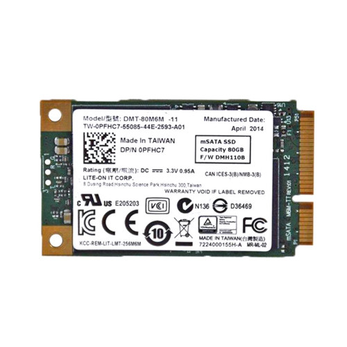 0PFHC7 - Dell 80GB SATA 6Gb/s mSATA 1.8" SSD