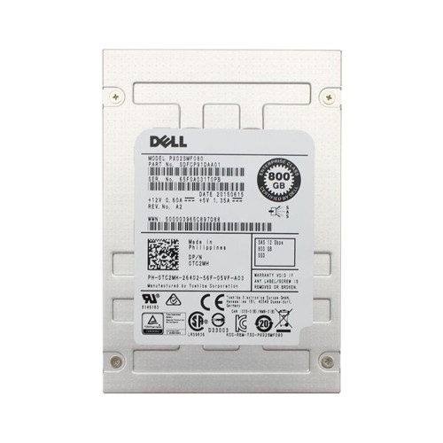 Dell 800GB Multi-Level Cell SAS 12Gb/s SSD for PowerEdge Servers, 2.5-Inch, Hot-Pluggable