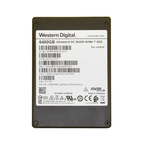 0TS1317 - HGST 6.4TB NVMe PCIe 3.0 U.2 2.5" SSD