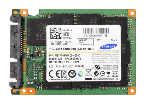 29VK2 - Dell 64GB SATA 3Gb/s mSATA 1.8" SSD