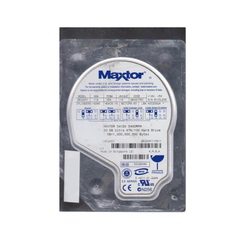 2B020H1-110511 - Maxtor 20.4GB 5400RPM IDE 3.5" HDD