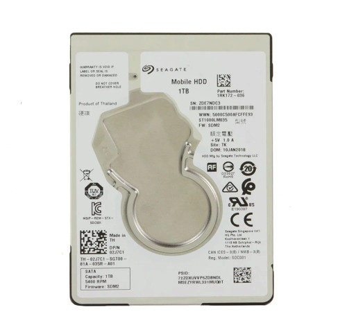 2J7C1 - Dell 1TB 5400RPM SATA 6Gb/s 128MB 2.5" HDD