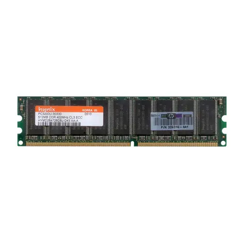 326316-441 - HP 512MB DDR-400 PC3200 ECC Unbuffered 184-Pin DIMM