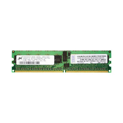 38L5092 - IBM 512MB DDR2-400MHz PC2-3200 ECC Registered CL3 240-Pin RDIMM 1.8V Single Rank Memory Module