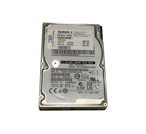 49Y2023 - IBM 600GB 10000RPM SAS 6Gb/s 2.5" Hot Swap HDD