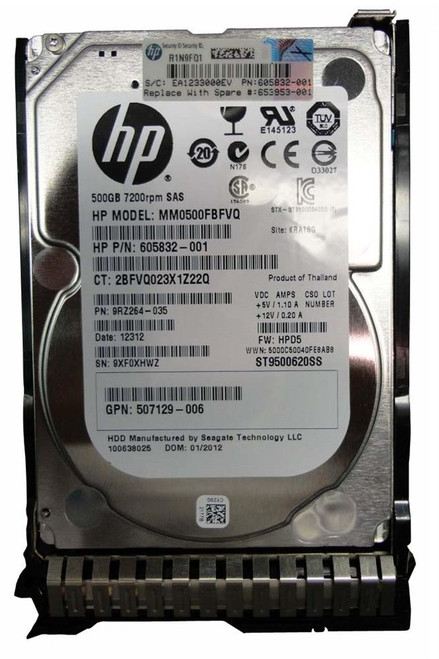 507129-006 - HP 500GB 7200RPM SAS 6Gb/s 2.5" HDD