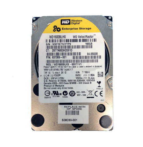 508030-001 - HP 160GB 7200RPM SATA 3Gb/s 2.5" HDD