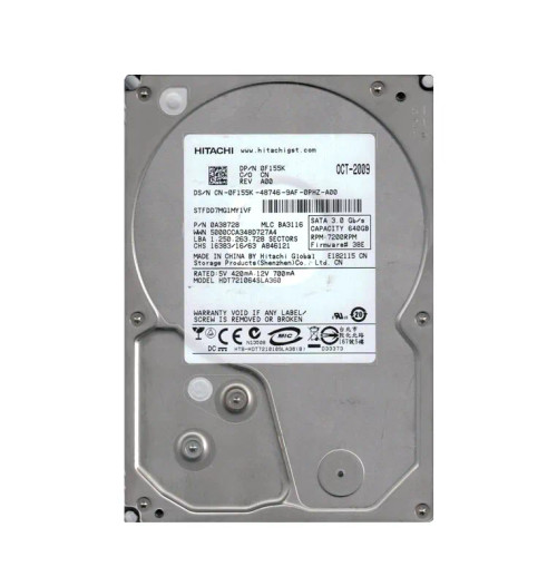 0A38728 - Hitachi 640GB SATA 3Gb/s 7200RPM 3.5" HDD