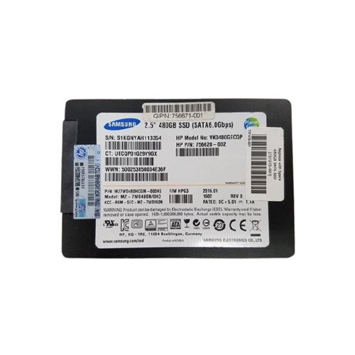 HP 756620-002 480GB SATA 6Gb/s SSD for ProLiant Server Gen8