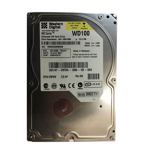 78FGW - Dell 10GB 7200RPM IDE/ATA 3.5" HDD