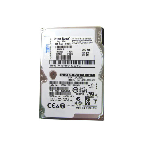 81Y3853 - IBM 900GB 10000RPM SAS 6Gb/s 2.5" HDD