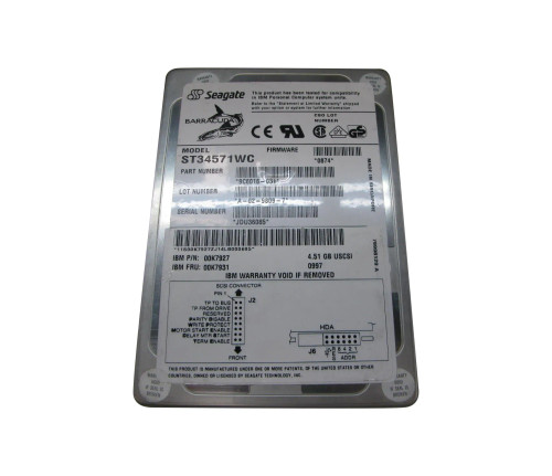 9C6016-031 - Seagate 4.55GB 7200RPM Wide Ultra SCSI 3.5" HDD