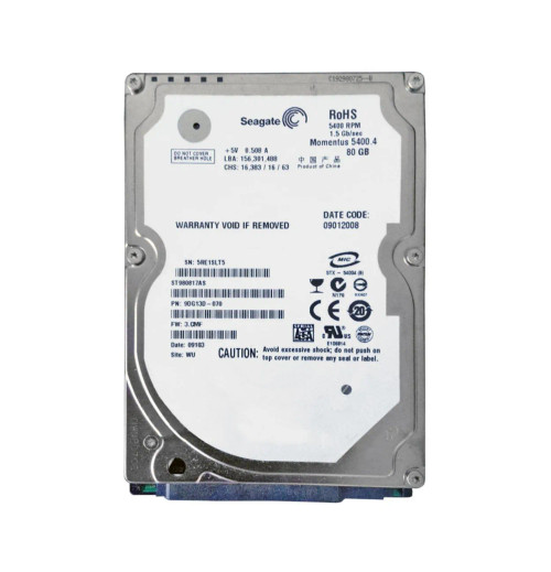 9DG13D-070 - Seagate 80GB 5400RPM SATA 2.5" HDD