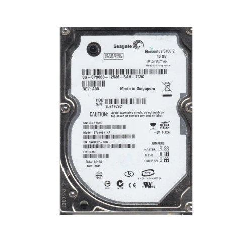 9W3232-030 - Seagate 40GB 5400RPM 2.5" IDE HDD