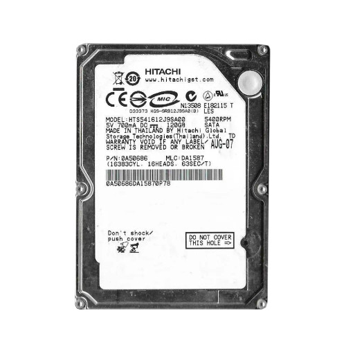 Hitachi 120GB 5400RPM SATA 2.5 Hard Drive for Travelstar - 0A50686