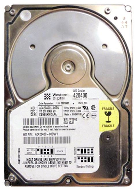 AC420400-00DV - Western Digital 20.4GB 5400RPM EIDE 3.5" HDD