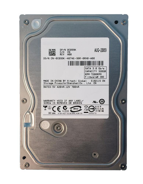 C099K - Dell 320GB 7200RPM SATA 3.5" HDD