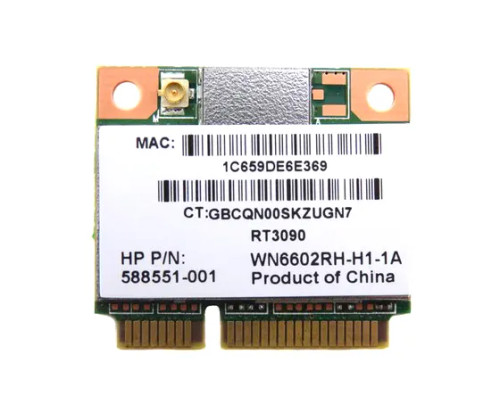 588551-001 - HP IEEE 802.11b/g/n PCIe Half Mini Wireless Card