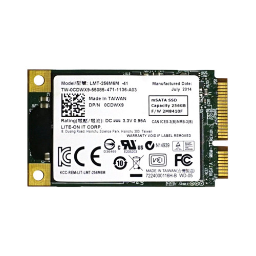 CDWX9 - Dell 256GB SATA 6Gb/s mSATA 1.8" SSD