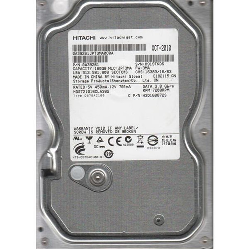 H3D160872S - Hitachi 80GB 7200RPM SATA 3.5" HDD