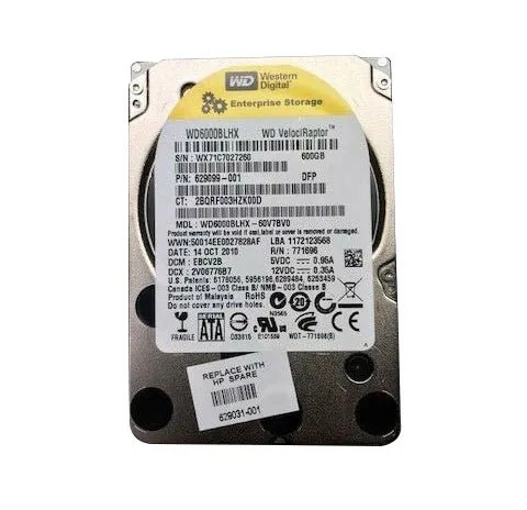 629099-001 - HP 600GB 10000RPM SATA 6Gb/s 2.5" HDD