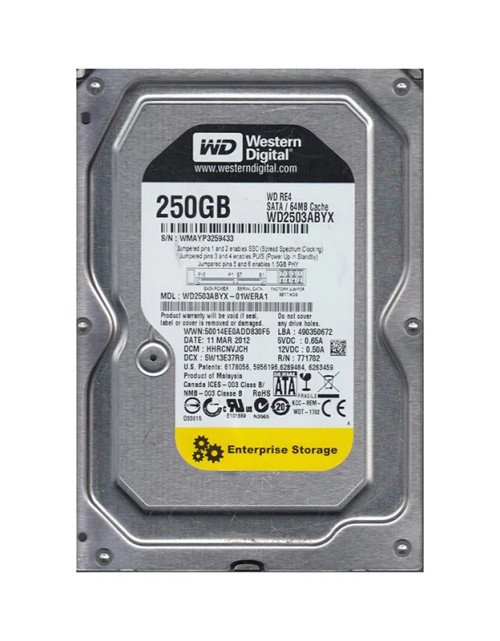 WD2503ABYX-01WERA1 - WD 250GB 7200RPM SATA 3.5" HDD