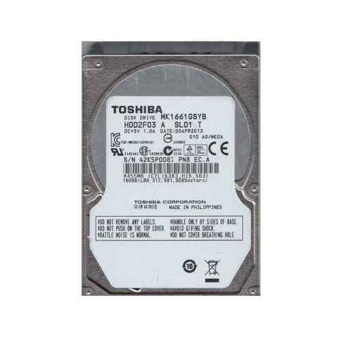HDD2F03 - TOSHIBA 160GB 7200RPM SATA 16MB 2.5" HDD