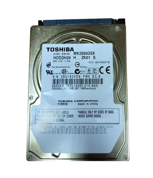 HDD2H24H - TOSHIBA 250GB 5400RPM SATA 8MB 2.5" HDD