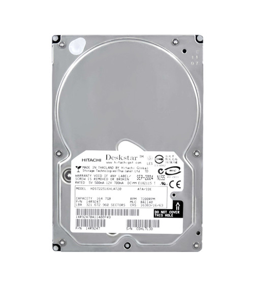 HDS722516VLAT20 - Hitachi 160GB 7200RPM 2MB 3.5" IDE HDD