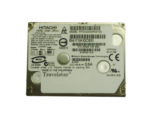 HTC423030F9ATD0 - Hitachi 30GB 4200RPM 1.8" IDE HDD