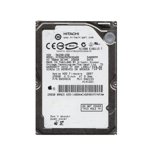 0A54916 - Hitachi 250GB 5400RPM SATA 2.5" HDD