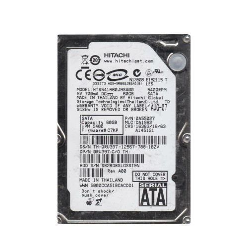 0A55027 - Hitachi 40GB 5400RPM SATA 8MB 2.5" HDD