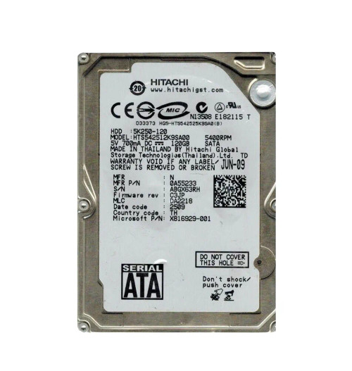 0A55233 - Hitachi 120GB 5400RPM SATA 8MB 2.5" HDD
