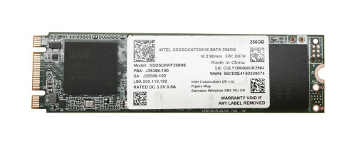SSDSCKKF256H6 - Intel 256GB SATA 6Gb/s M.2 2280 SSD